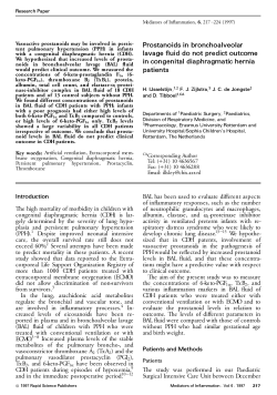 Prostanoids in bronchoalveolar lavage &macr; uid do not predict outcome