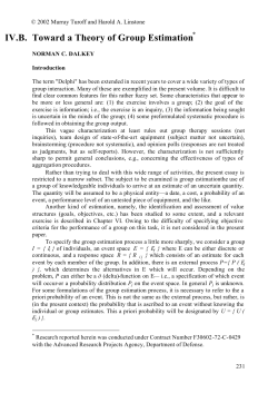IV.B. Toward a Theory of Group Estimation
