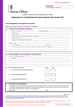 Establishment licence application form (Word version)