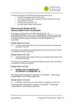 Proposed rule changes - National Digital Forum