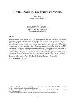 How Risk Averse and how Prudent are Workers?