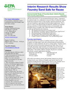 Interim Research Results Show Foundry Sand Safe for Reuse