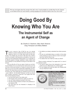 Doing Good By Knowing Who You Are