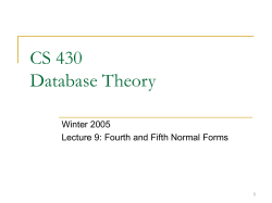 CS 430 Database Theory - WWU Computer Science Faculty Web