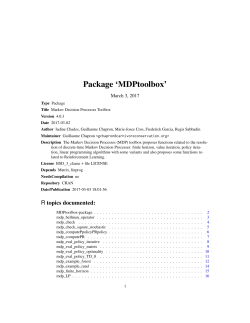Package `MDPtoolbox`