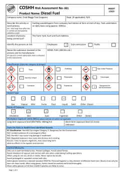 COSHH - Blank Risk Assessment Template