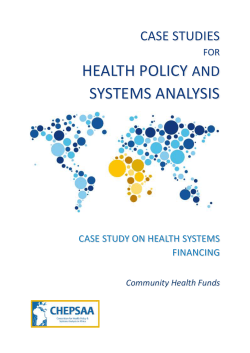 Health Systems Financing * The Case of Community