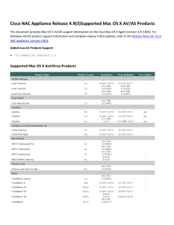 Cisco NAC Appliance Release 4.9(3) Supported Mac OS X AV/AS