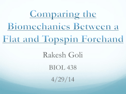 Comparing the Biomechanics between a Flat and Topspin Forehand