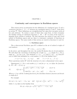Continuity and convergence in Euclidean spaces