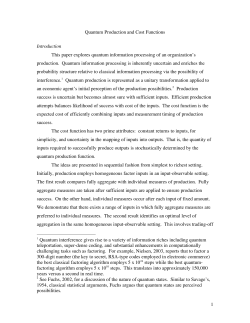 Quantum production and cost functions