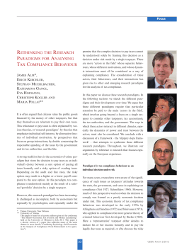 Rethinking the research paradigms for analysing tax compliance