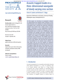 Acoustic trapped modes in a three-dimensional waveguide of slowly