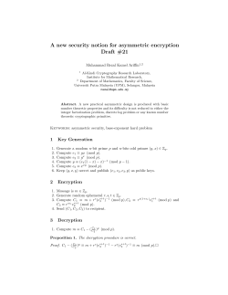A new security notion for asymmetric encryption Draft #21