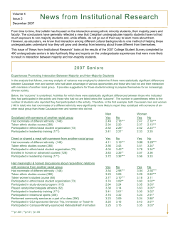 2007 Seniors - Experiences Promoting Interaction betwen Majority