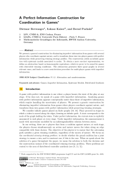 A Perfect-Information Construction for Coordination - RWTH