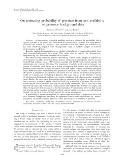 On estimating probability of presence from use–availability or