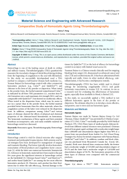 Comparative Study of Hemostatic Agents Using Thrombelastography
