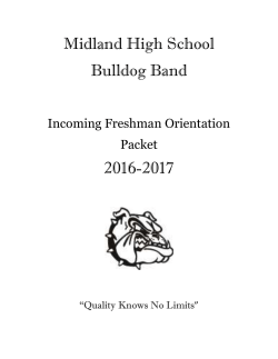 Freshman Orientation Packet 2016-2017