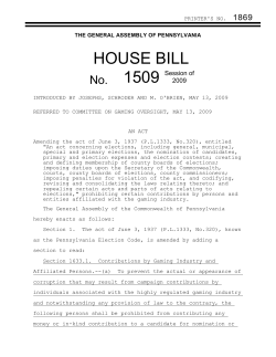 PRINTER`S NO. 1869 THE GENERAL ASSEMBLY OF