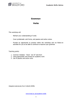 NOT `of` verb form - University of Bradford