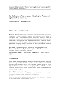 On Calmness of the Argmin Mapping in Parametric