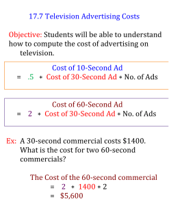 17.7 Television Advertising Costs