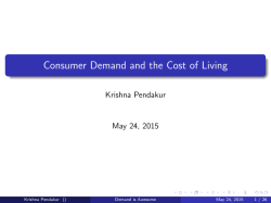 Consumer Demand and the Cost of Living