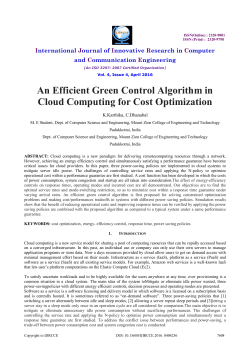 An Efficient Green Control Algorithm in Cloud Computing