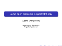 Some open problems in spectral theory