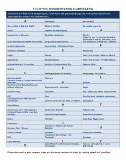 CONDITION DOCUMENTATION CLARIFICATION
