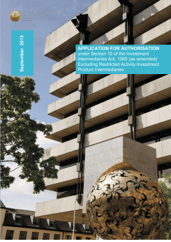 Application for Authorisation IIA Non-Retail Firm