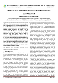 imminent collision detection for automotives using sensor