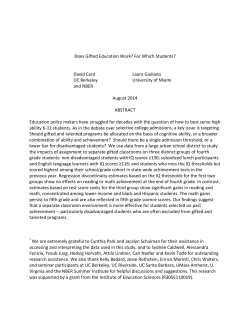 Does Gifted Education Work? For Which Students?