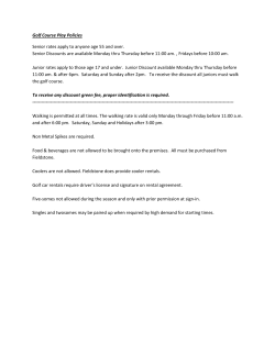 Golf Course Play Policies
