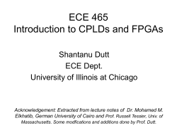ECE 465 Introduction to CPLDs and FPGAs - UIC ECE