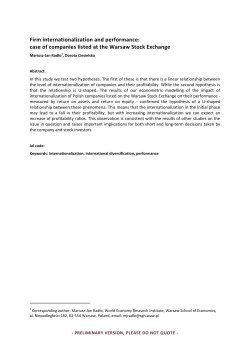 Firm internationalization and performance: case