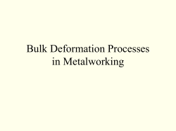 Bulk Deformation Processes in Metalworking
