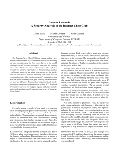 A Security Analysis of the Internet Chess Club