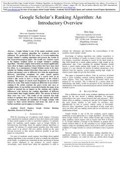 Google Scholar`s Ranking Algorithm: An Introductory