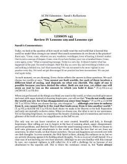 ACIM Edmonton - Sarah`s Reflections LESSON 145 Review IV