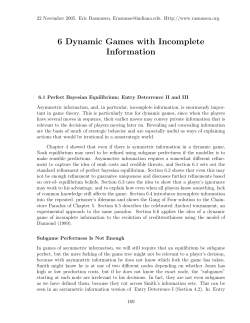 6 Dynamic Games with Incomplete Information