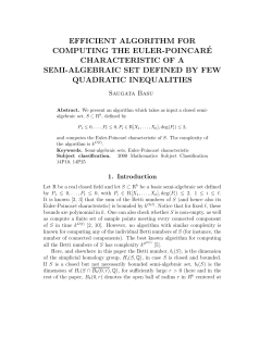 efficient algorithm for computing the euler-poincar´e