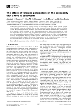 The effect of foraging parameters on the probability that a dive is
