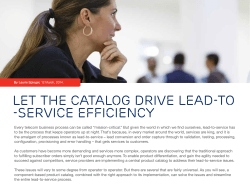 Let the Catalog Drive Lead-to -Service Efficiency