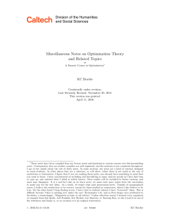 Miscellaneous Notes on Optimization Theory and Related Topics
