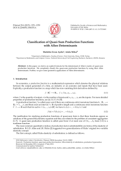 Classification of Quasi-Sum Production Functions with Allen - PMF-a