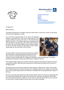 18 th May 2017 - Lumsden Primary School