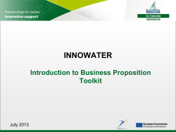 INNOWATER Business Proposition Toolkit Presentation