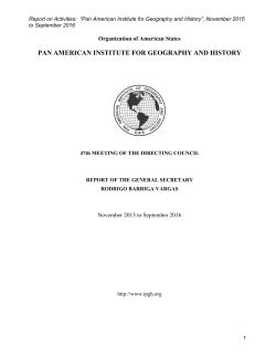 PAN AMERICAN INSTITUTE FOR GEOGRAPHY AND HISTORY